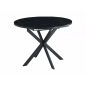   Gaston Kinyitható Kerek Étkezőasztal Márvány Hatású MDF Fekete