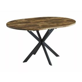   Gaston Vintage Kör Bővíthető MDF Étkezőasztal Diófa-Fekete