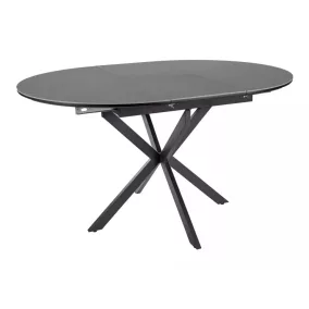   Gaston Ceramic Kör Alakú Bővíthető Étkezőasztal Matt Szürke Kerámia Lappal
