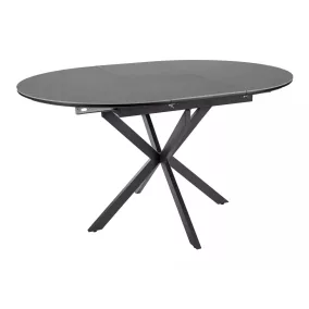   Gaston Ceramic Kör Alakú Bővíthető Étkezőasztal Matt Szürke Kerámia Lappal