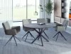 Gaston Ceramic Kör Alakú Bővíthető Étkezőasztal Matt Szürke Kerámia Lappal
