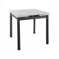   GD-082 Kihúzható Márvány Hatású MDF Étkezőasztal Fekete Fém Vázzal