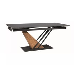   Genesis Luxus Bővíthető Kerámia Étkezőasztal Fekete Kőris Modern