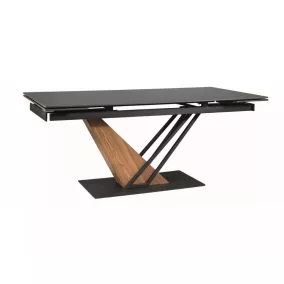   Genesis Luxus Bővíthető Kerámia Étkezőasztal Fekete Kőris Modern