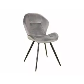 Ginger Velvet Bársony Étkezőszék Szürke Fekete Vázzal