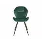   Ginger Bársony Étkezőszék Zöld Bársony Kárpittal Fekete Lábakkal