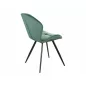   Ginger Bársony Étkezőszék Zöld Bársony Kárpittal Fekete Lábakkal