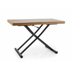   Giotto Állítható Magasságú Tölgy Étkezőasztal Fekete Fém Vázzal