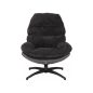  Giselle Luxus Forgó Fotel Fekete Szövet-Műbőr Kárpitozással