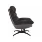   Giselle Luxus Forgó Fotel Fekete Szövet-Műbőr Kárpitozással