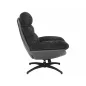   Giselle Luxus Forgó Fotel Fekete Szövet-Műbőr Kárpitozással