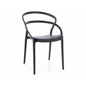   Glis Modern PP Műanyag Éttermi Szék Fekete Egymásba Rakható