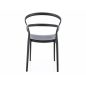   Glis Modern PP Műanyag Éttermi Szék Fekete Egymásba Rakható