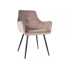   Grape Velvet Bársony Étkezőszék Sötét Bézs Fém Vázzal
