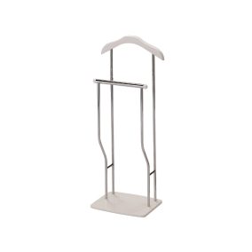 Greg Négyzetes Fa-Fém Ruhaállvány Fehér-Króm 107cm