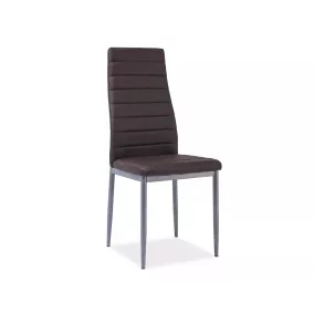   H-261 Bis Modern Műbőr Étkezőszék Barna Alumínium Vázzal