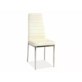   Signal H-261 Modern Műbőr Krém Étkezőszék Króm Vázzal