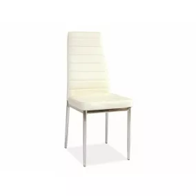   Signal H-261 Modern Műbőr Krém Étkezőszék Króm Vázzal