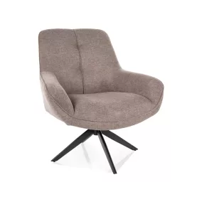 Hana Brego Forgó Fotel Bézs Szövet Fekete Matt Vázzal