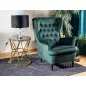 Harry Velvet Füles Fotel Bársony Zöld Tűzött
