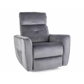 Helios M Luxus Elektromos Bársony Masszázsfotel Szürke