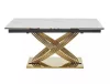 Hermes II Kinyitható Kerámia Étkezőasztal Márvány Fehér Arany