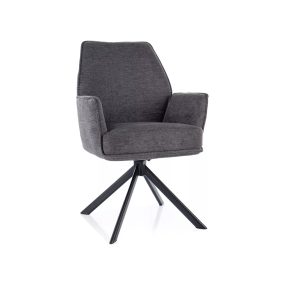   Hugo Brego Forgó Étkezőszék Sötétszürke Szövet Fekete Vázzal