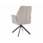   Hugo Brego Forgó Szék Világos Bézs Szövet Fekete Fém Vázzal