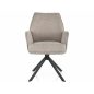   Hugo Brego Forgó Szék Világos Bézs Szövet Fekete Fém Vázzal