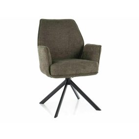   Hugo Brego Forgó Szék Olívazöld Szövet Fekete Fém Vázzal