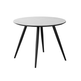   Ideal Kerámia Kerek Étkezőasztal Márvány Hatású Fehér Lappal