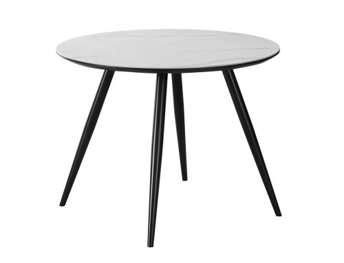 Ideal Kerámia Kerek Étkezőasztal Márvány Hatású Fehér Lappal