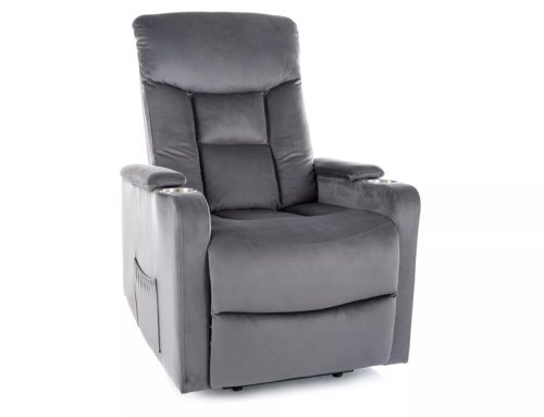 Ikar Elektromos Relax Fotel Bársony Szürke