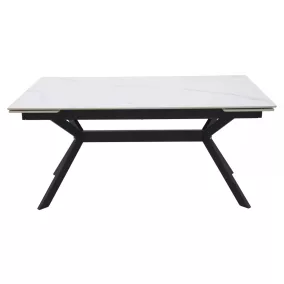   Imperia 160 Kihúzható Kerámia Étkezőasztal Matt Fehér/Fekete