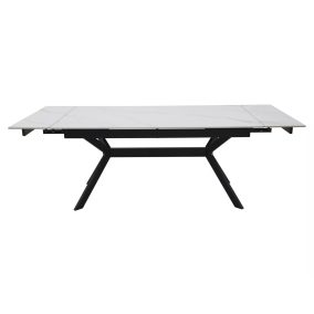   Imperia 180 Kihúzható Kerámia Étkezőasztal Matt Fehér/Fekete