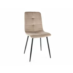   Ivo Velvet Bársony Étkezőszék Sötétbézs Fekete Fém Vázzal