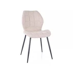   Jake Nea Modern Étkezőszék Bézs Szövet Fekete Fém Vázzal