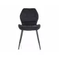 Jake Nea Fekete Kárpitozott Étkezőszék Fém Vázzal