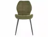 Jake Nea Olívazöld Kárpitozott Étkezőszék Fekete Fém Vázzal