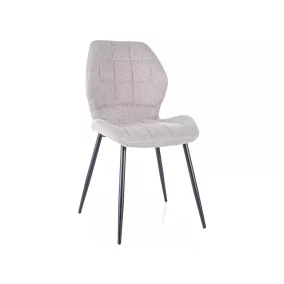   Jake Nea Szürke Kárpitozott Étkezőszék Fekete Fém Lábakkal