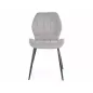   Jake Nea Szürke Kárpitozott Étkezőszék Fekete Fém Lábakkal