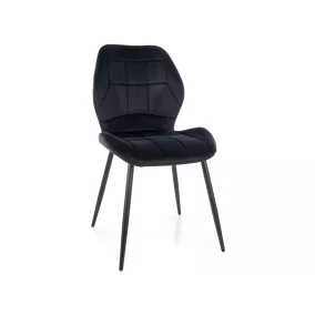 Jake Velvet Fekete Bársony Étkezőszék Fém Lábakkal