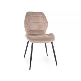   Jake Velvet Bársony Étkezőszék Sötétbézs Fekete Fém Lábakkal