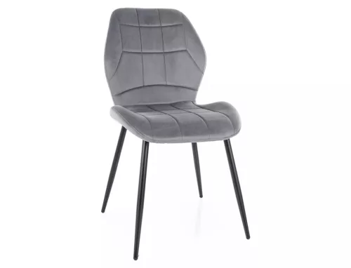 Jake Velvet Szürke Bársony Étkezőszék Fekete Fém Lábakkal