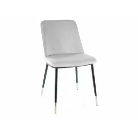   Jill Velvet Bársony Étkezőszék Világosszürke Fém Vázzal