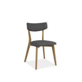 Karl Skandináv Tölgy Szék Szürke Szövet Kárpittal