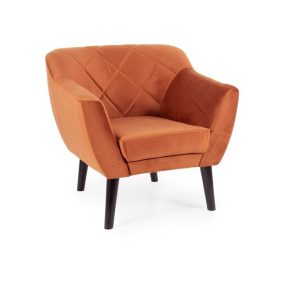 Karo Velvet Fahéjbarna Bársony Fotel Wenge Lábakkal