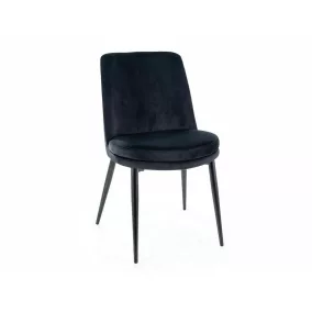 Kayla Velvet Bársony Étkezőszék Fekete Fém Vázzal