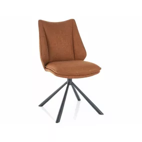   Kenzie Bjorn Forgó Étkezőszék Fahéjbarna Szövet Fekete Vázzal