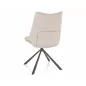  Kenzie Bjorn Forgó Étkezőszék Világos Bézs Szövet Fekete Fém Vázzal